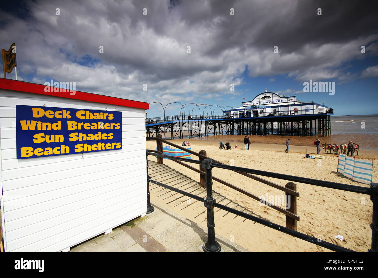 Cleethorpes Summer Seafront Beach Resort and Pier Stock Photo