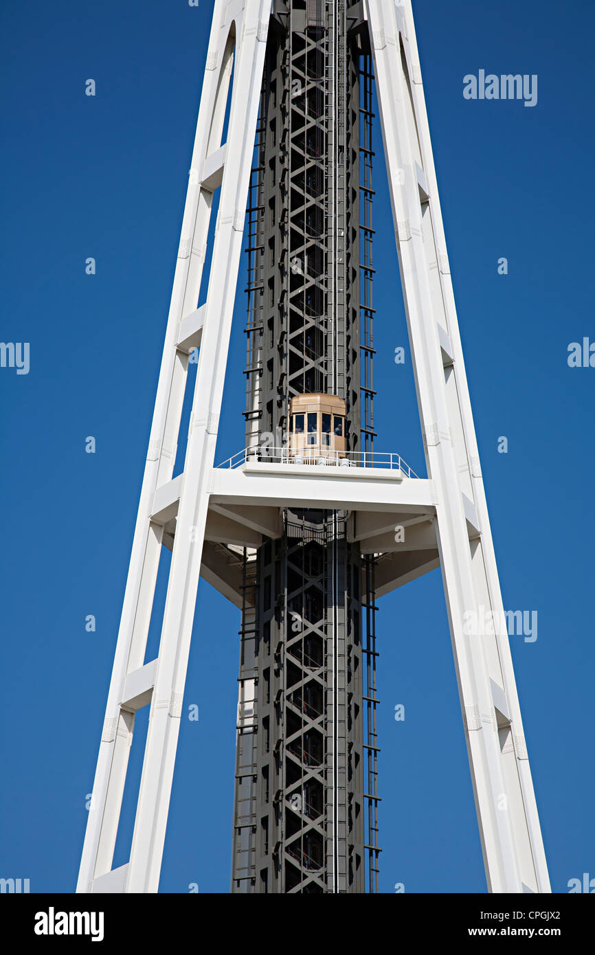 Elevator on the Space Needle, Seattle, Washington state, USA Stock Photo