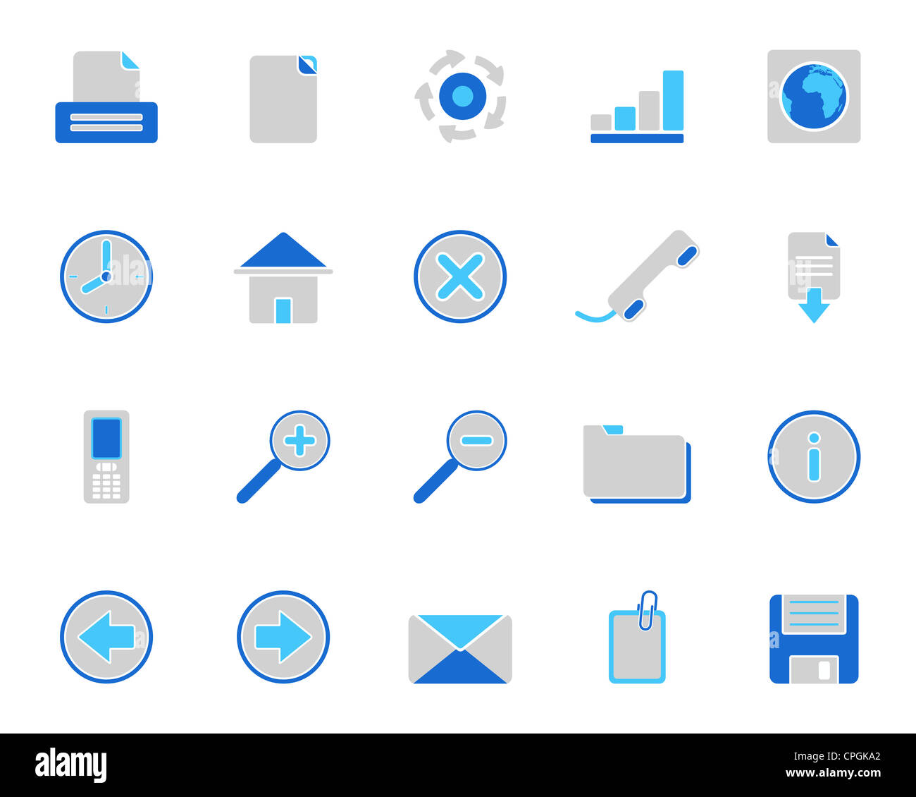 Set blue folder icons hi-res stock photography and images - Alamy