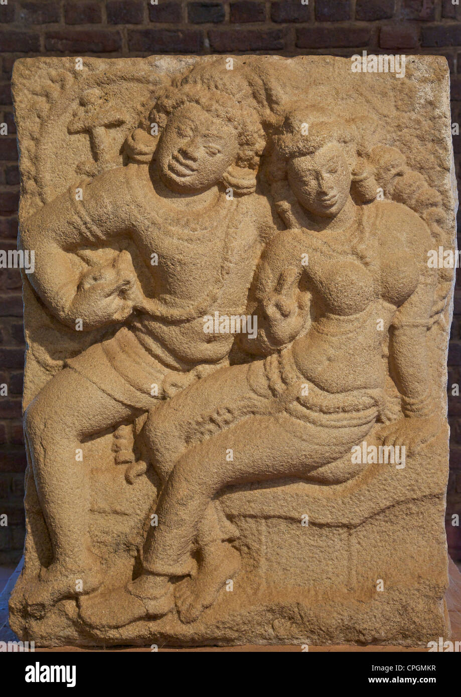 Isurumuniya Lovers, Museum of the Rock temple of Isurumuniya, 6th century AD, UNESCO World Heritage Site, Anuradhapura Sri Lanka Stock Photo