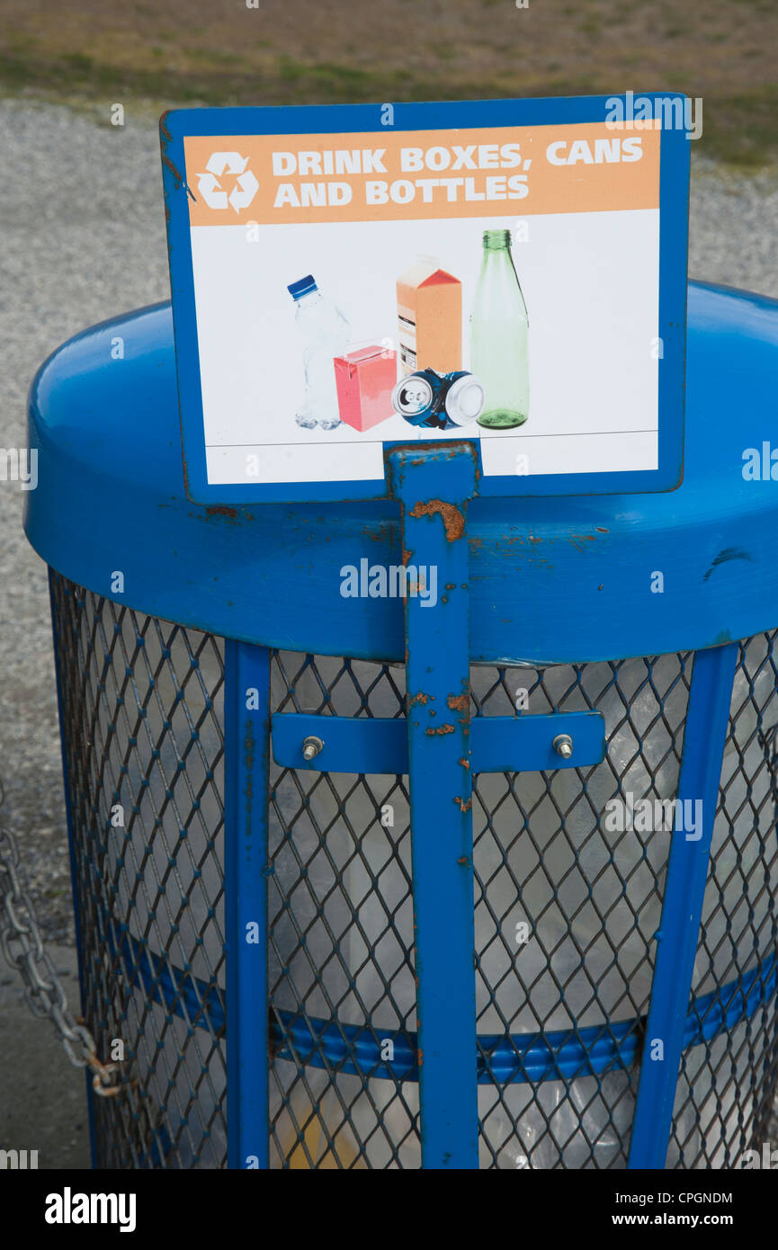 Recycling bin in a park Stock Photo - Alamy