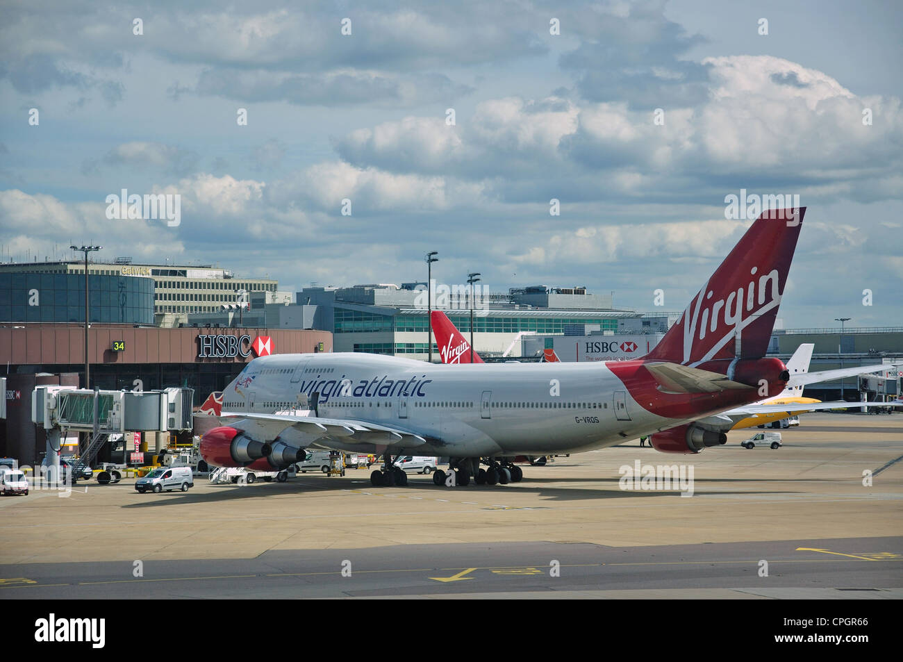 Virgin Atlantic 747400 aircraft at South Terminal, London Gatwick