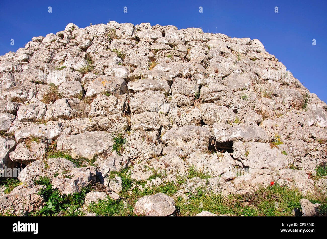 Talaiot at Talaiots de Cornia Bronze Age archaeological site, Menorca, Balearic Islands, Spain Stock Photo