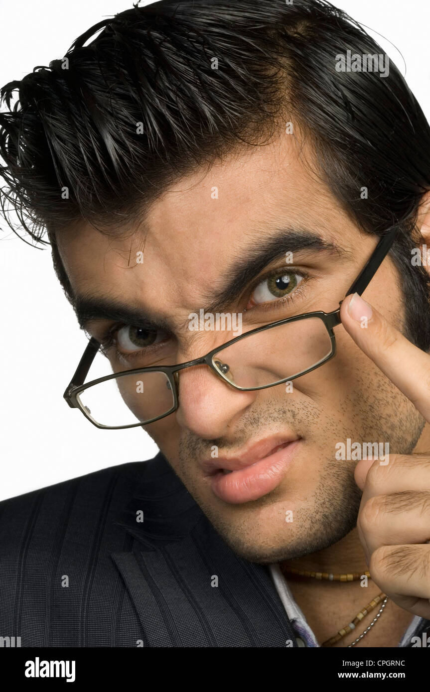 Young man wearing locket, portrait, closeup Stock Photo Alamy