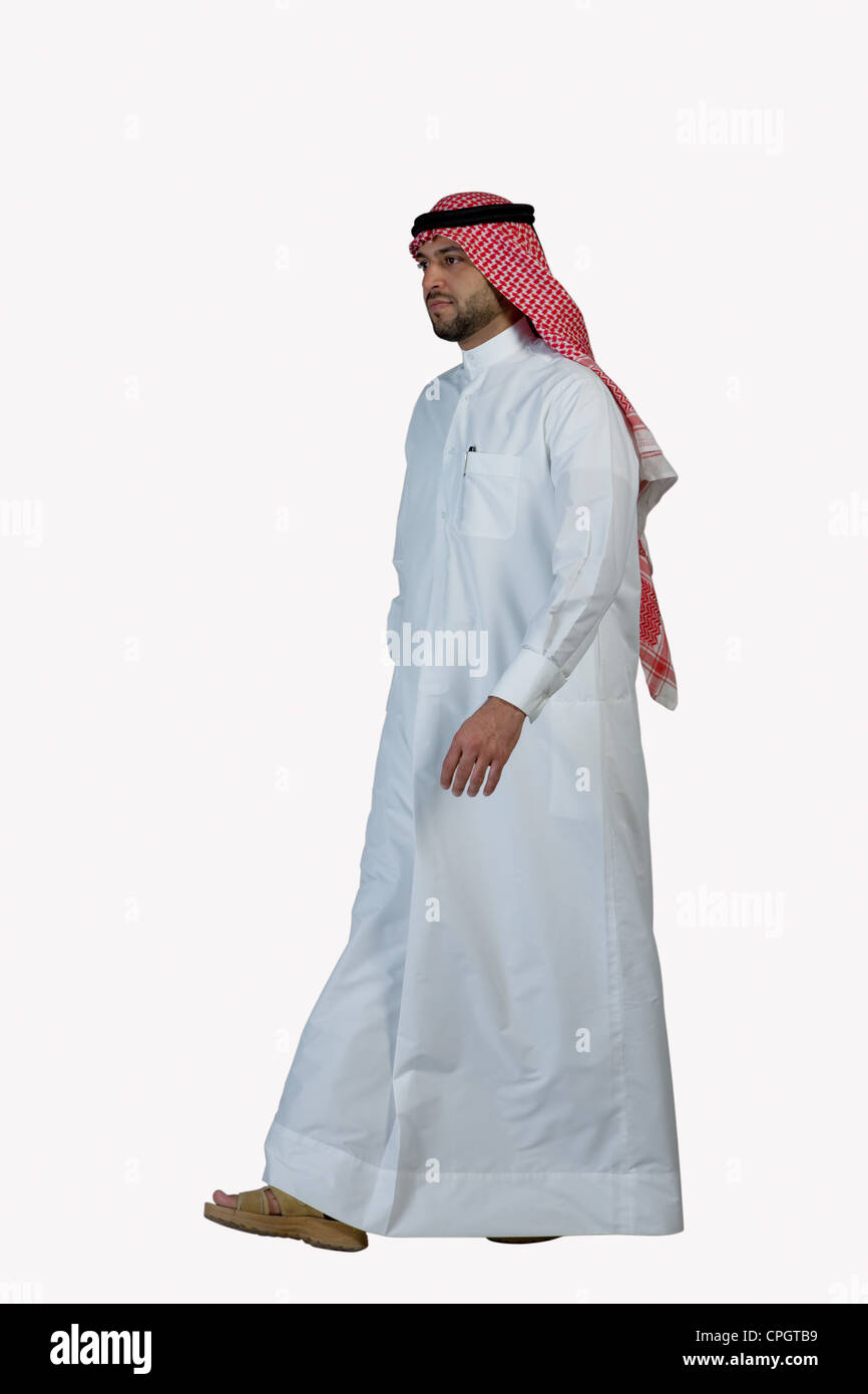 Arab man walking Stock Photo