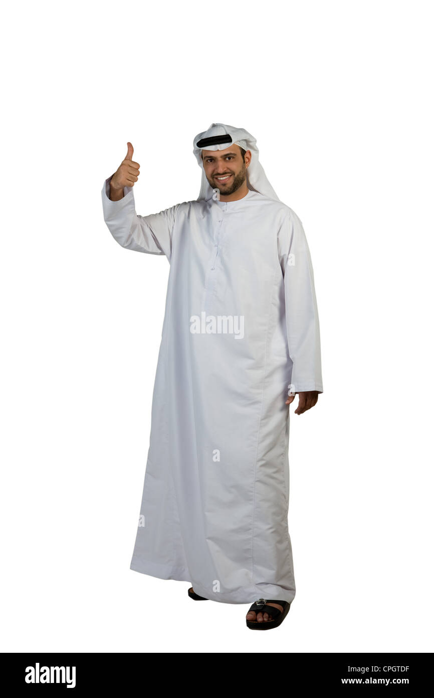 Arab man giving thumbs up Stock Photo