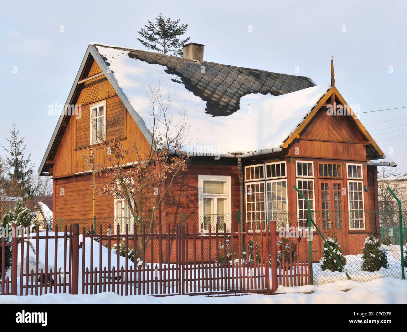 Traditional wooden house, Jedlnia Letnisko, Poland Stock Photo Alamy