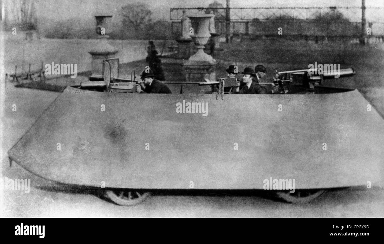 military, machinery of war, Simms Motor War Car, built in 1902, Additional-Rights-Clearences-Not Available Stock Photo