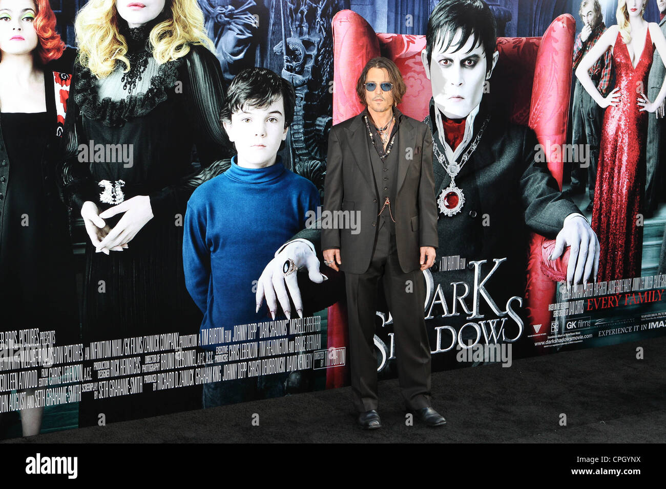 Actor Johnny Depp arrives at Warner Bros. Pictures World Premiere of 'Dark Shadows' on May 7th 2012. Stock Photo