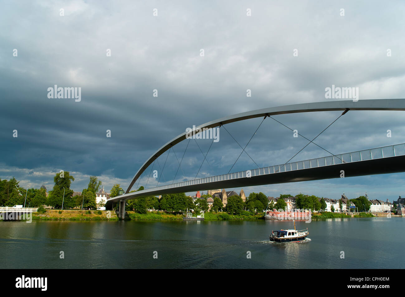 'Hoger Brug' (Higher Bridge) on the River Maas, Maastricht, Limburg, The Netherlands, Europe. Stock Photo