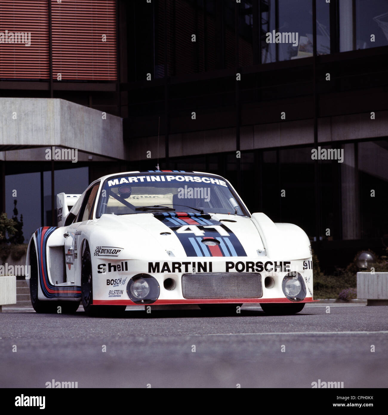 transport / transportation, cars, vehicle variants, Porsche 935, 'Baby', year of construction: 1977, white, on test track, front view, , Additional-Rights-Clearences-Not Available Stock Photo