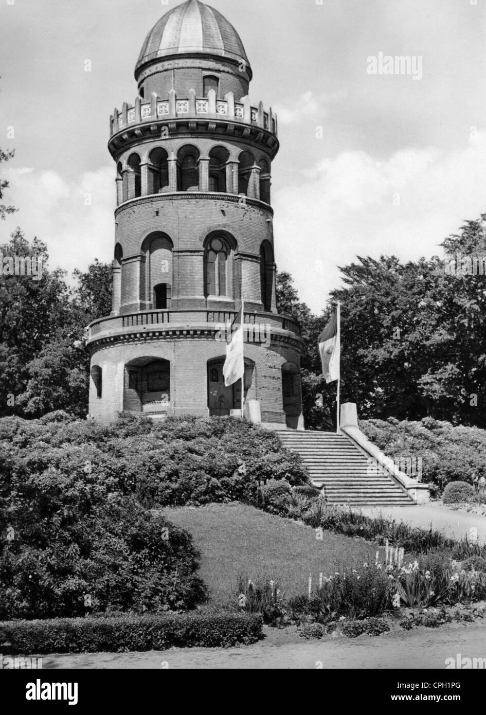 geography / travel, Germany, Ruegen Island, monuments, Ernst Moritz Arndt Tower, built 1872 - 1877 by Hermann Eggert, exterior view, postcard, circa 1960, Additional-Rights-Clearences-Not Available Stock Photo
