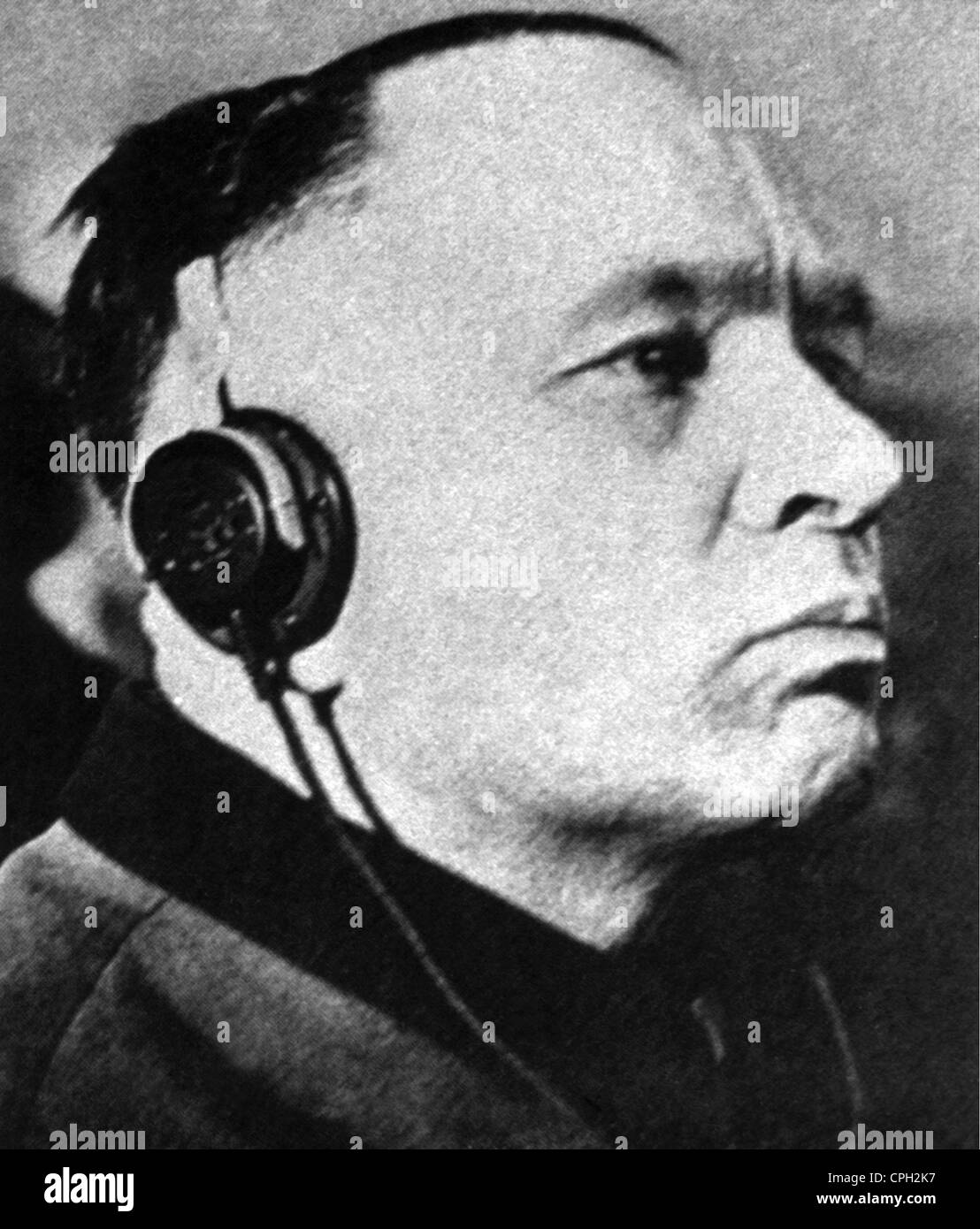 Hoess, Rudolf, 22.11.1900 - 16.4.1947, German SS officer, Commandant of Auschwitz-Birkenau May 1940 - November 1943, portrait, during his trial in Warsaw, Poland, 1946, Stock Photo