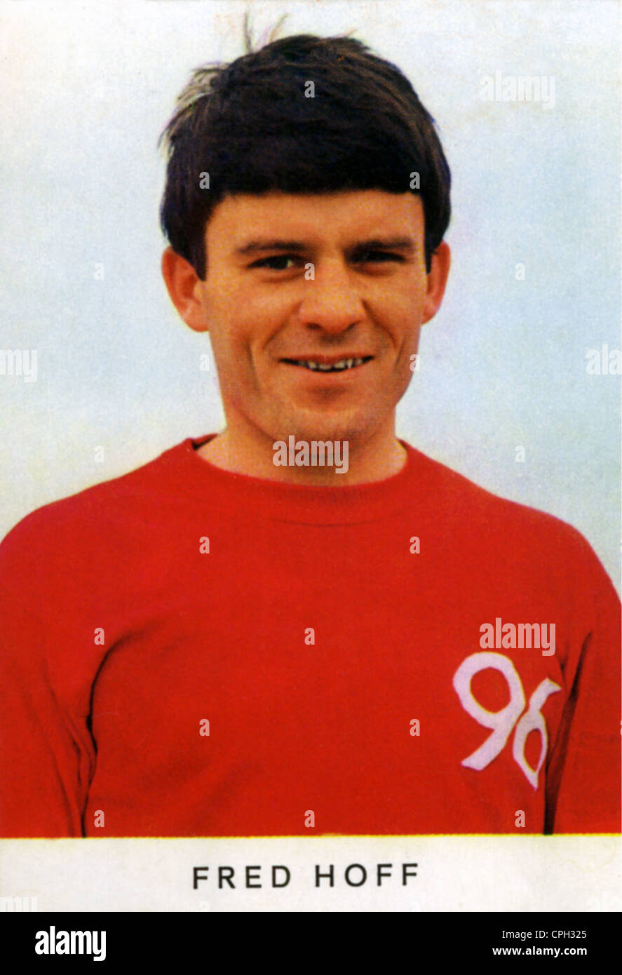 Hoff, Fred, * 25.1.1942, German footballer, player for Hanover 96, half length, trading card, 1960s, Stock Photo
