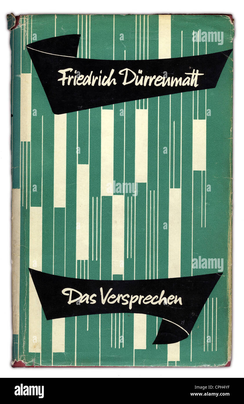 books, Friedrich Duerrenmatt: 'The Pledge' ('Das Versprechen', novel, 'Die Arche', Zuerich, first edition, 1958, Additional-Rights-Clearences-Not Available Stock Photo