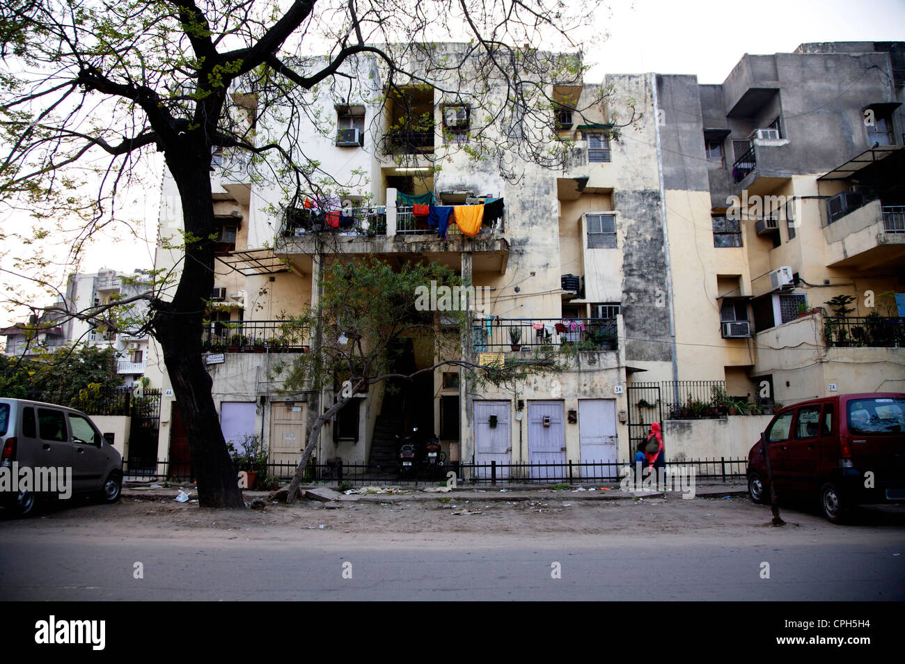 Apartment house in Delhi Stock Photo