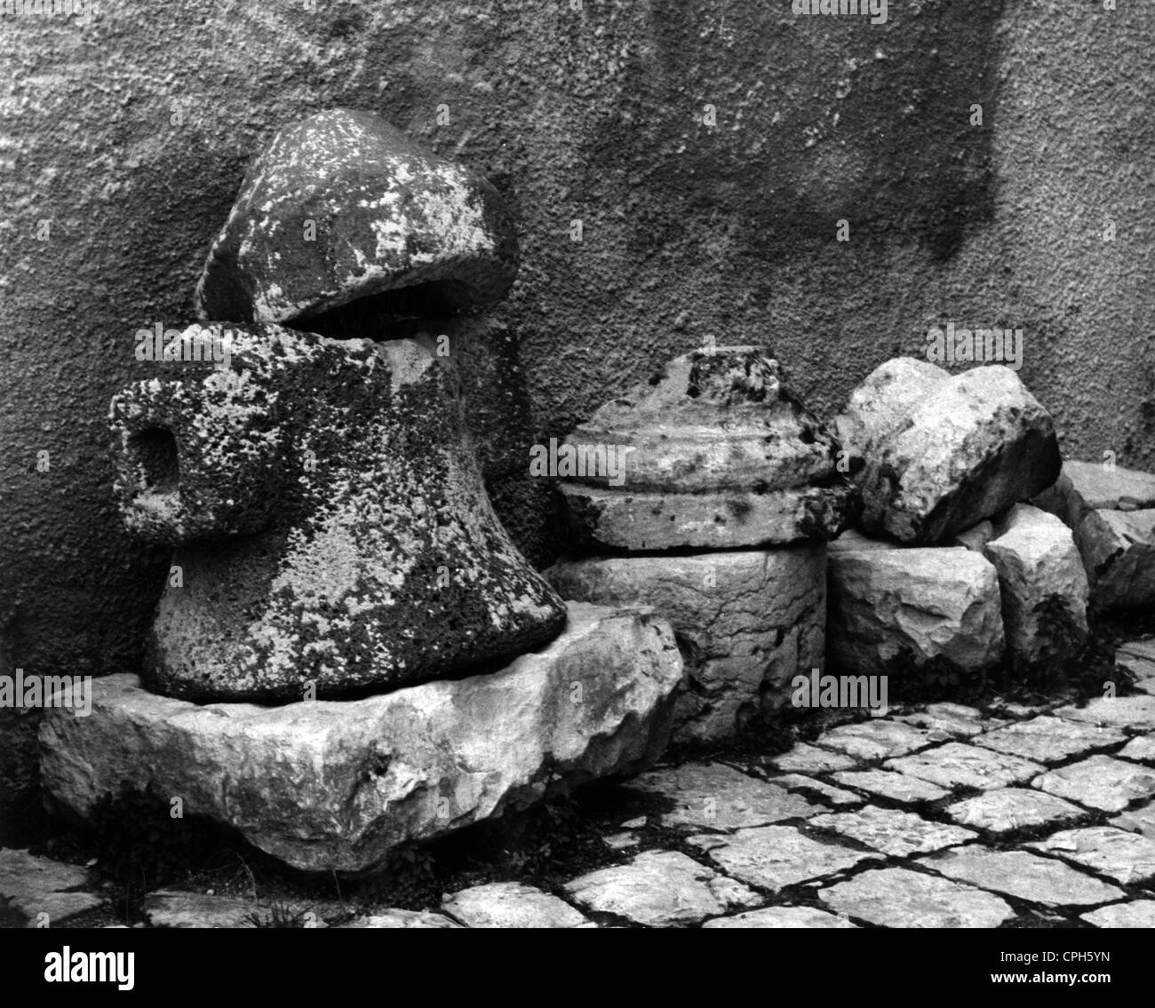 archeology, Israel, Nazareth, stone bell from early christian times, 1950s, Additional-Rights-Clearences-Not Available Stock Photo