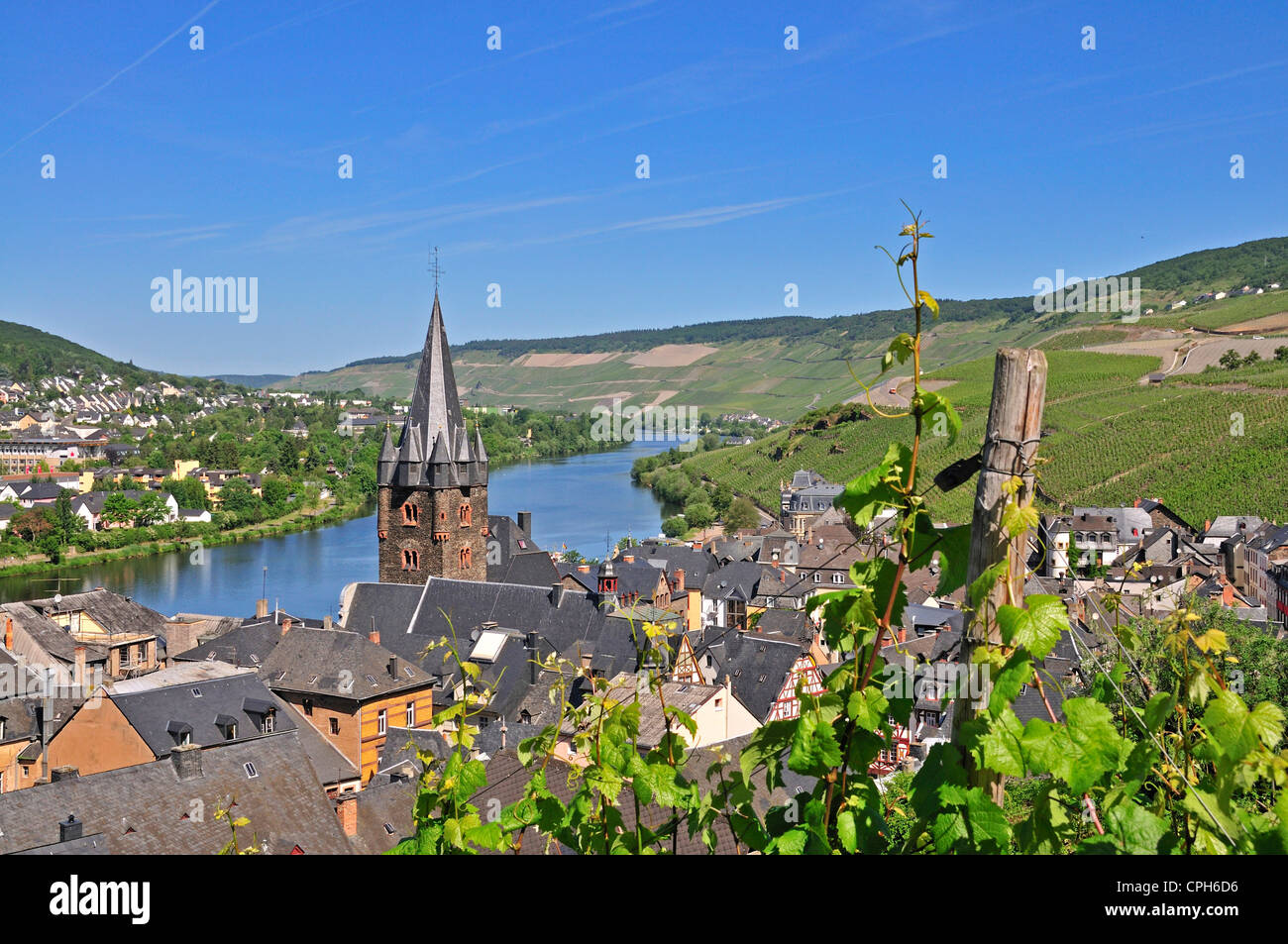 Bernkastel, Germany, Europe, Kues, Michael, Palatinate, parish church, Rhineland, wine, wine cultivation, wine-growing, vineyard Stock Photo