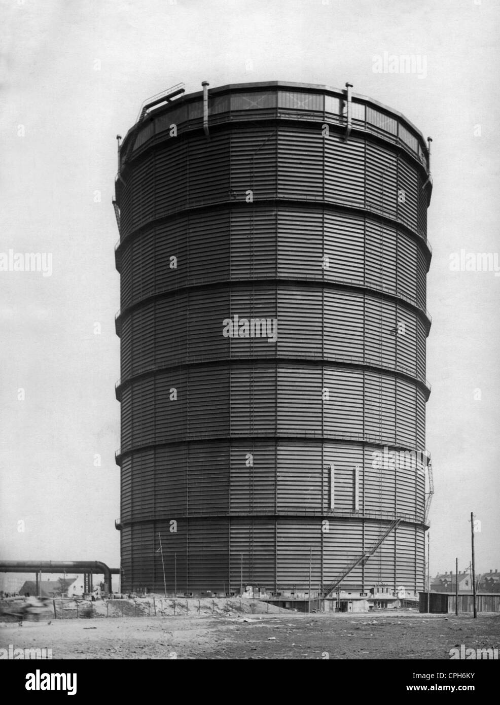 Gas holders view Black and White Stock Photos & Images Alamy
