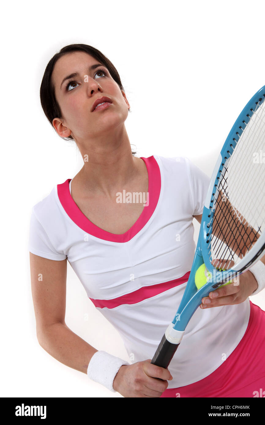 Attractive tennis player Stock Photo