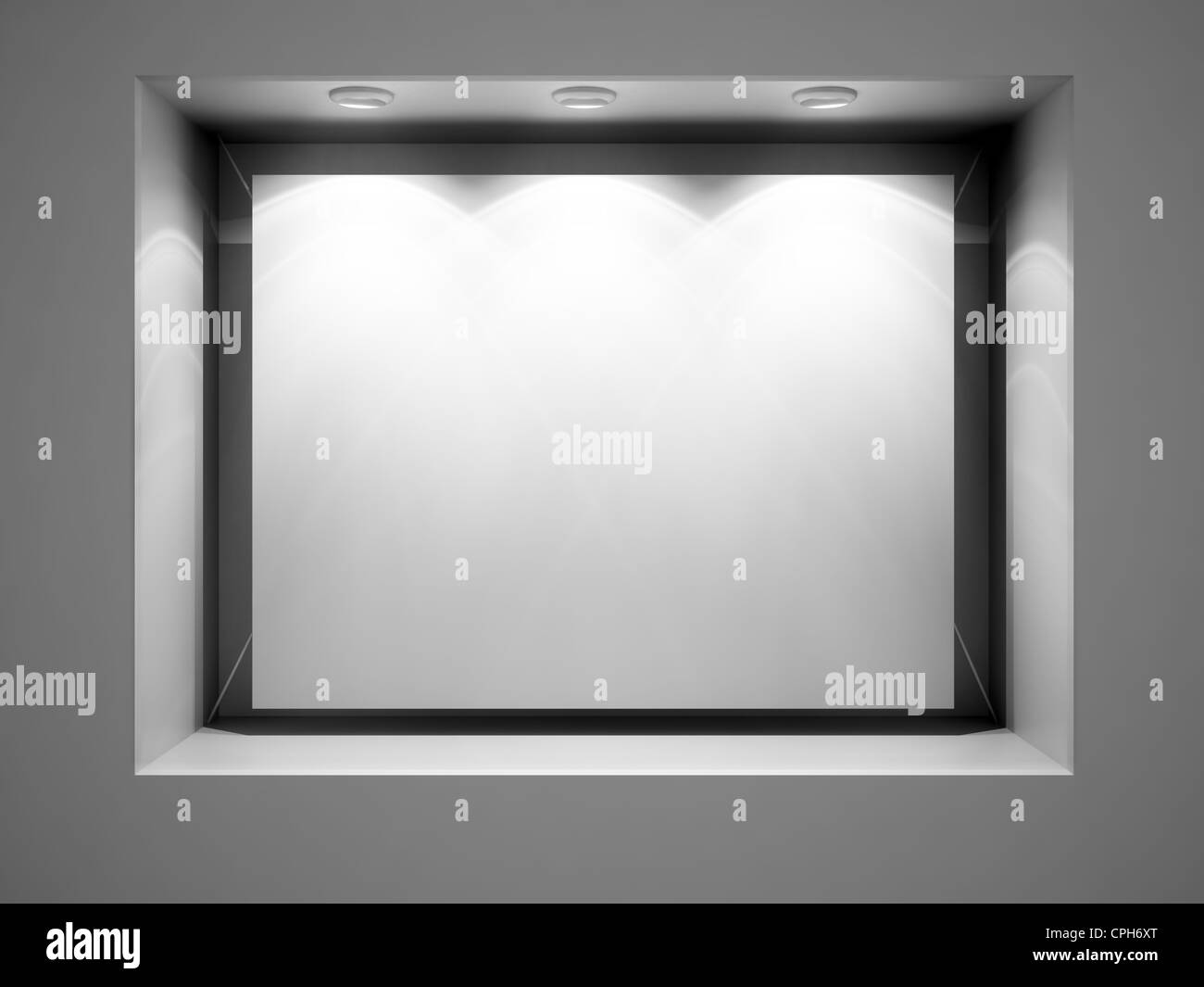 An empty ad space - store front display Stock Photo