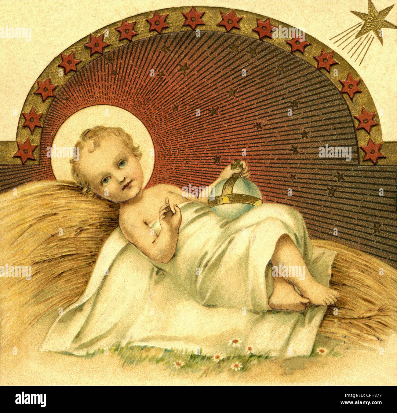 Baby Jesus In A Manger Painting Baby Jesus In A Manger Painting
