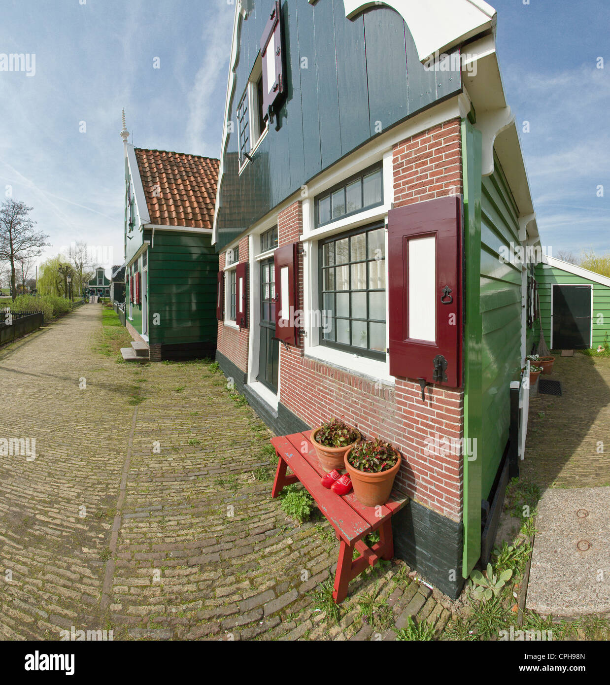 Netherlands, Holland, Europe, Zaandam, house, winter, Open air, museum, Zaanse Schans, Stock Photo