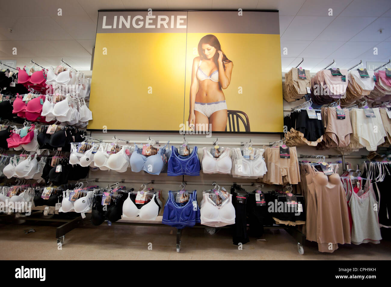 Lingerie section in a shop, London, England, UK Stock Photo - Alamy
