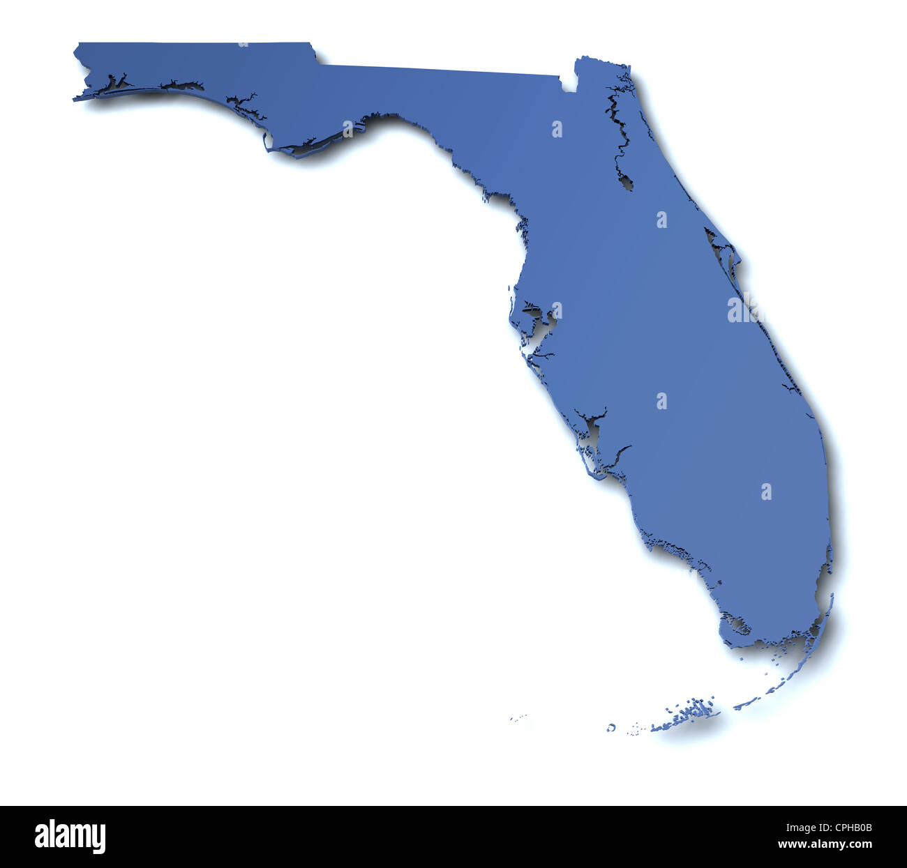 3d rendered map of the state of - 3d Rendered Map Of The State Of Florida Usa CPHB0B