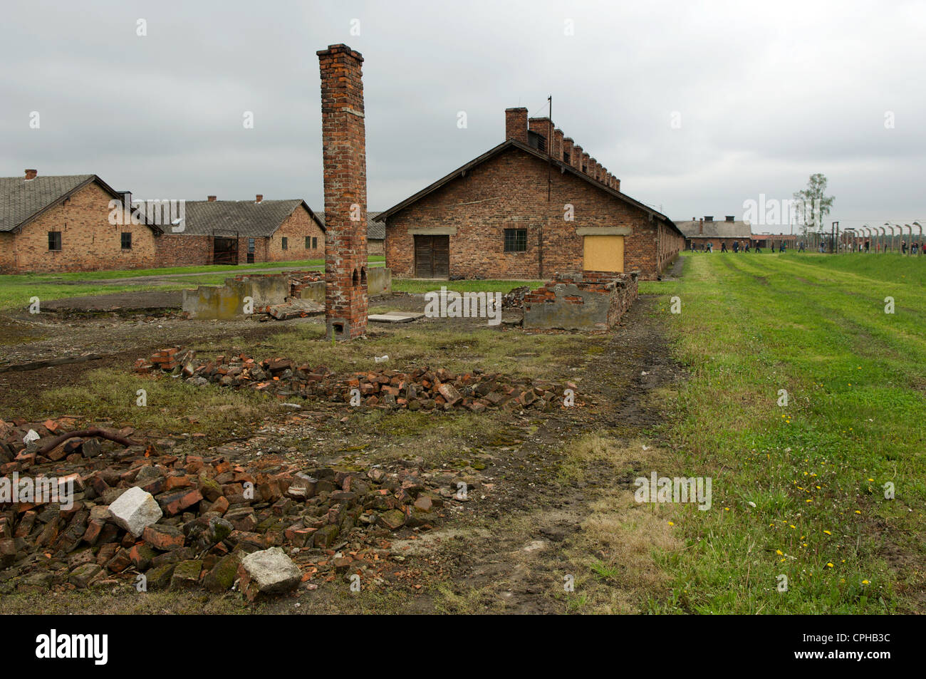 Auschwitz Birkenau (Auschwitz II) Concentration Camp, near Krakow, Poland Stock Photo