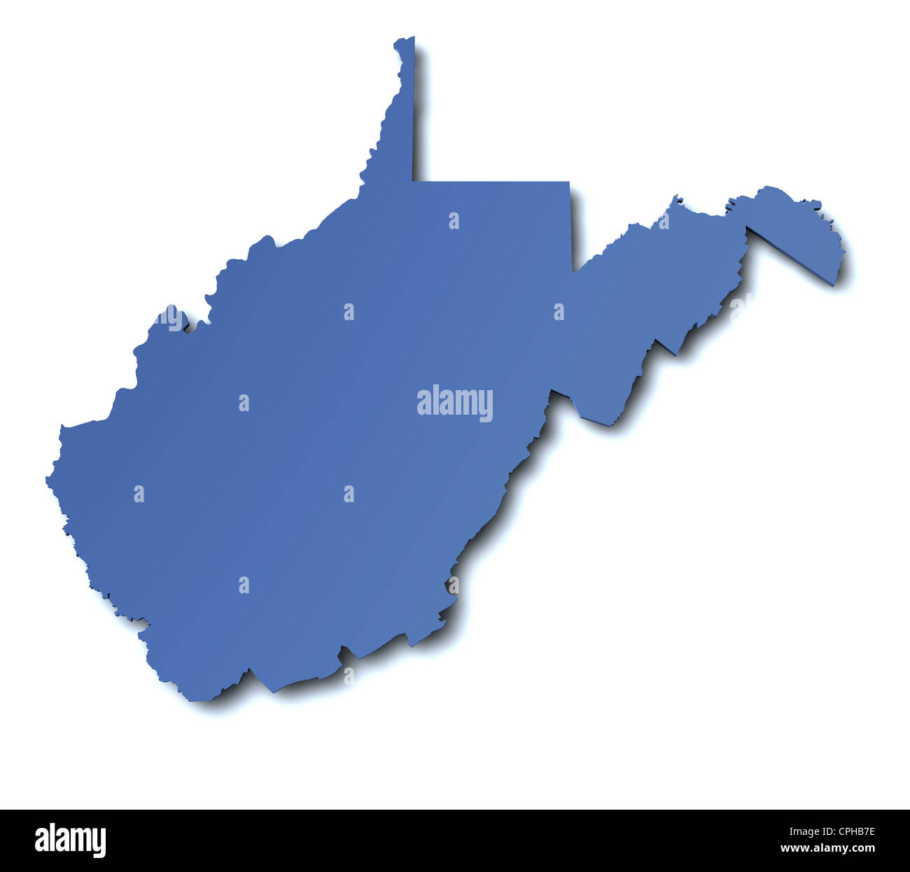 3d rendered map of the state of West Virginia - USA Stock Photo