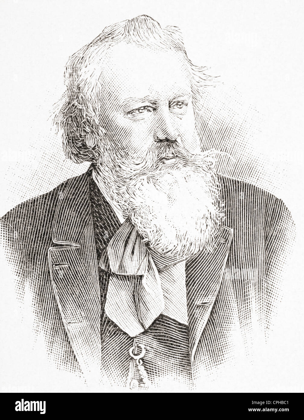 Johannes Brahms, 1833 – 1897. German composer and pianist. From L'Illustration published 1897. Stock Photo
