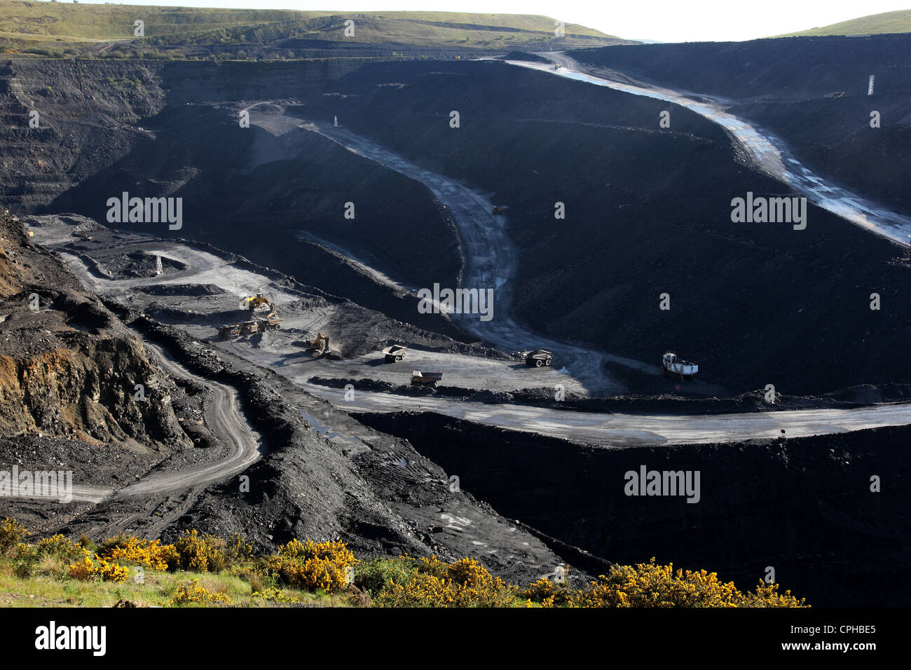 Open Cast Coal mining , South Wales Stock Photo