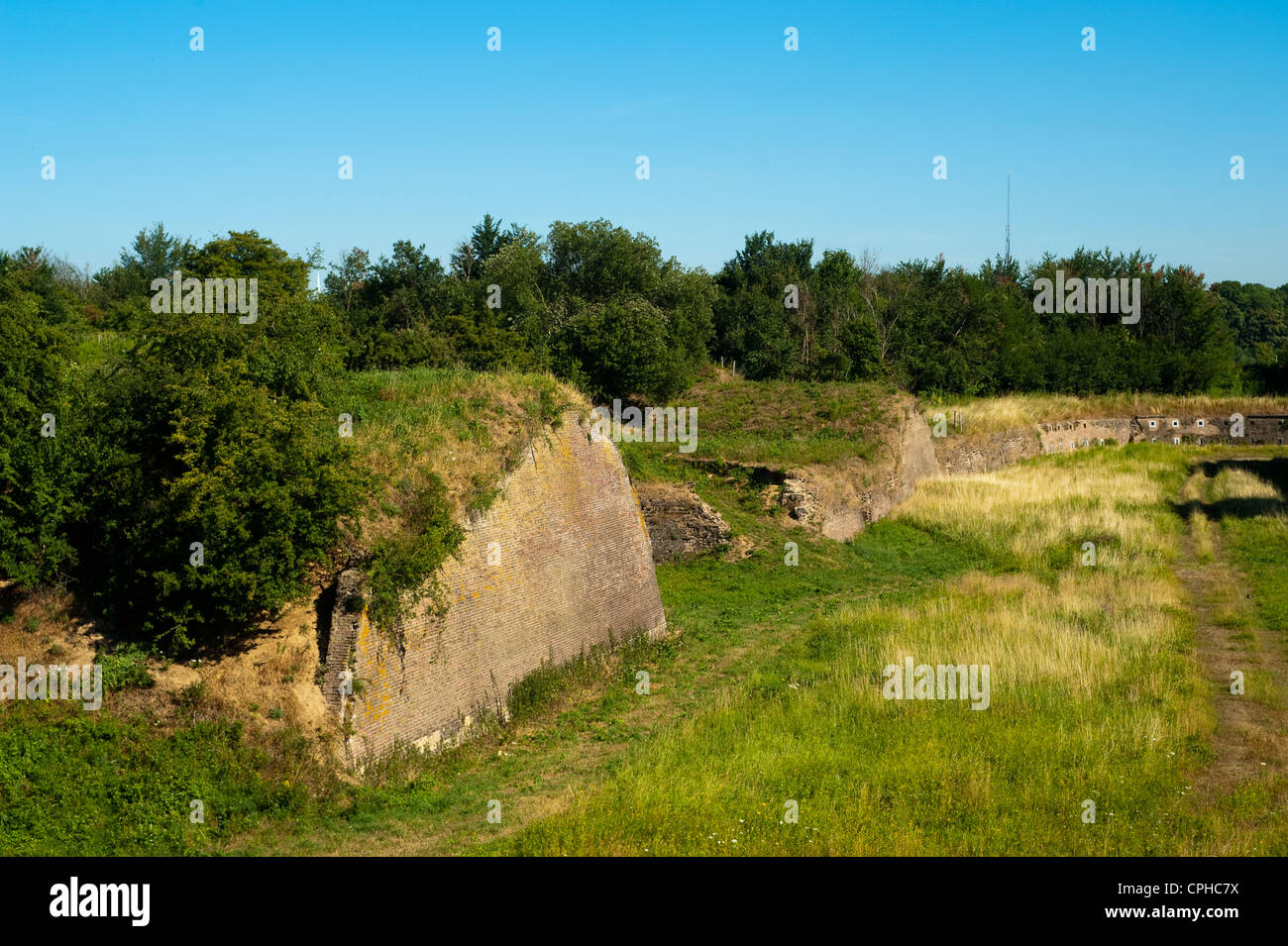 'Hoge Fronten' fortifications, also called 'Linie van Du Moulin', year 1775, Maastricht, Limburg, The Netherlands, Europe. Stock Photo
