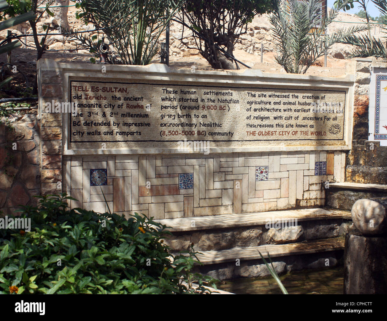 City of Jericho the oldest city of the world . Elisha Spring fountain