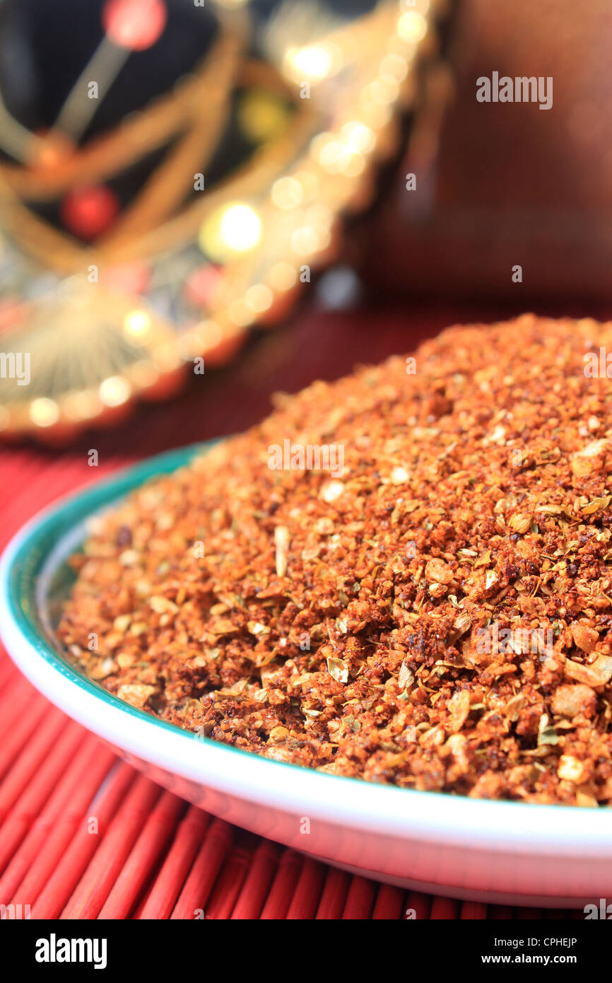 Close up of spices in a Mexican blend for authentic cuisine Stock Photo