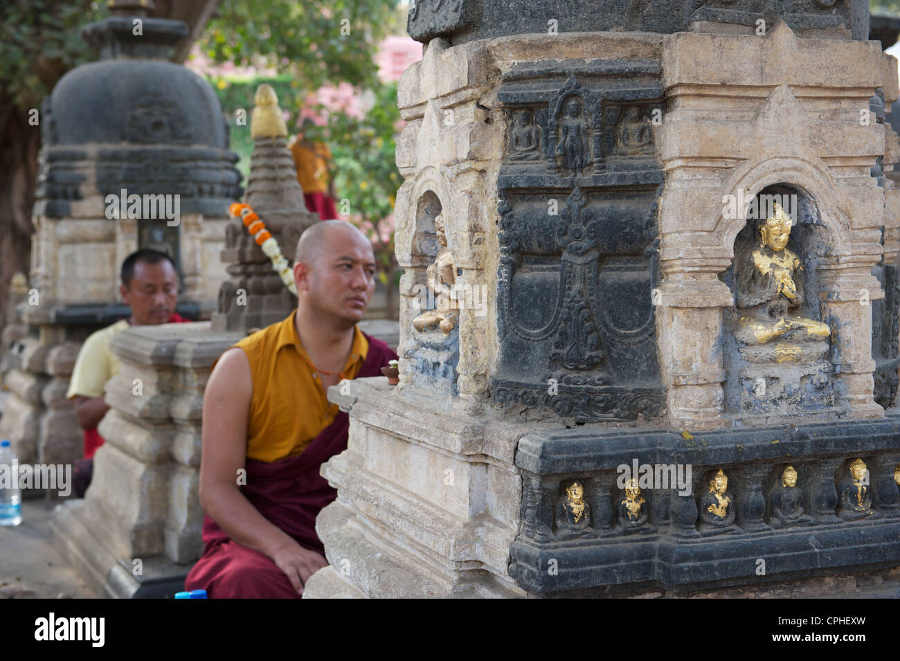 Mahabodhi Temple, Bodh Gaya, Bihar, India Stock Photo