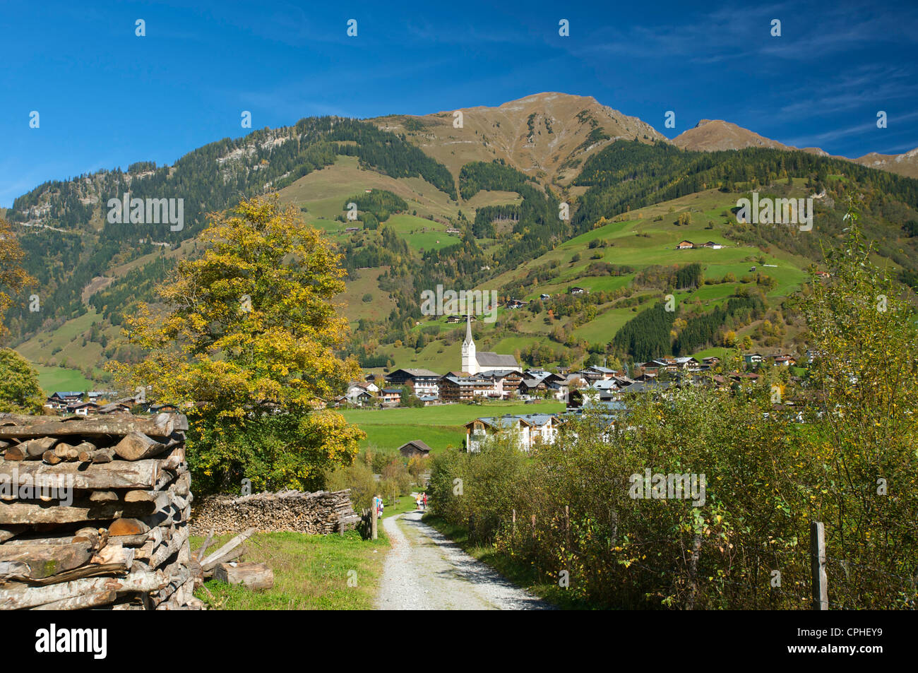 Salzburg country, Austria, Europe, outdoors, outside, day, autumn, autumnal, autumn colors, nobody, Pinzgau, scenery, nature, Al Stock Photo