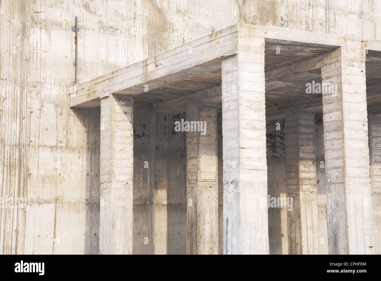 construction of concrete building, horizontal photo full frame Stock Photo