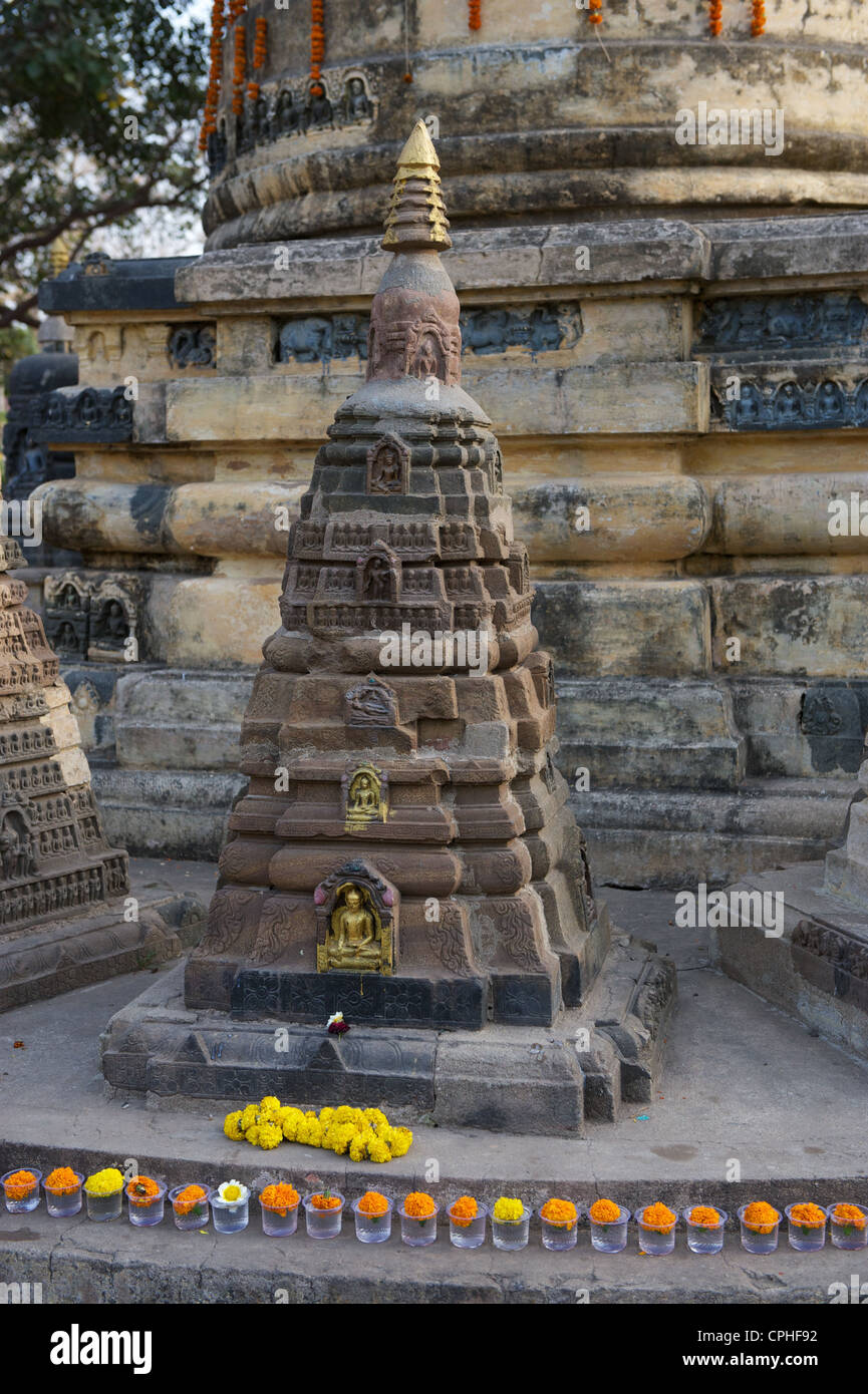 Mahabodhi Temple, Bodh Gaya, Bihar, India Stock Photo