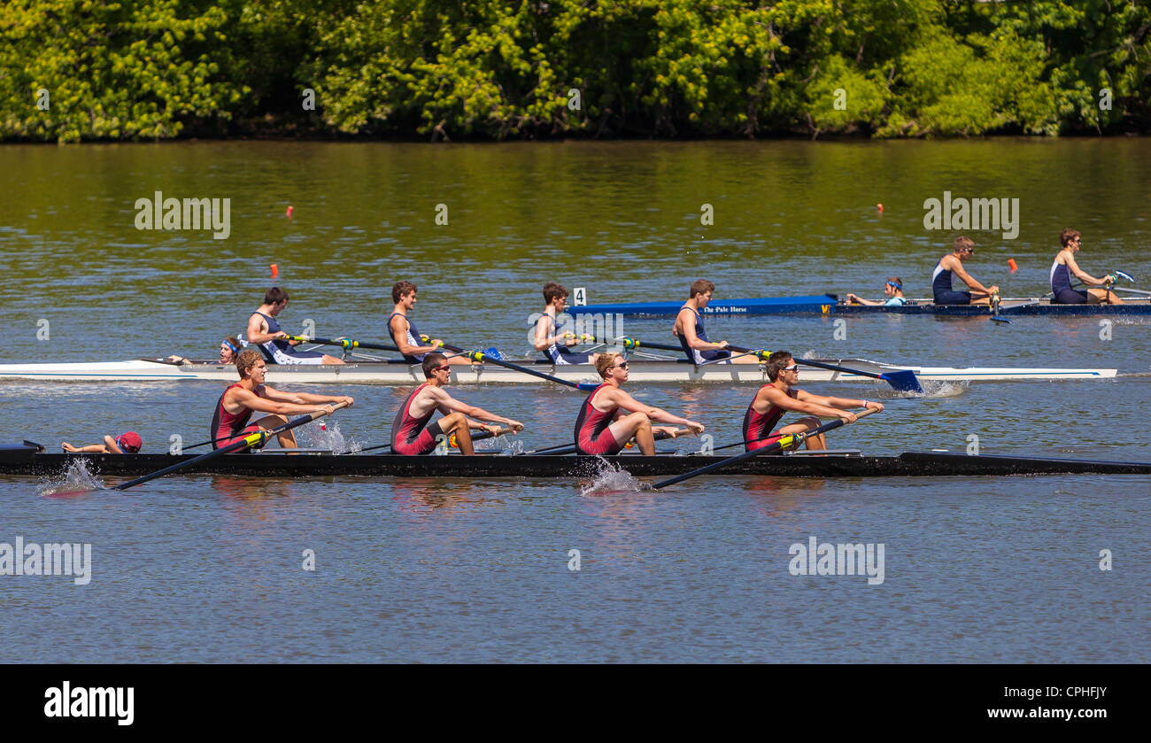 PHILADELPHIA, PA, USA - Stotesbury Cup crew Regatta. Stock Photo