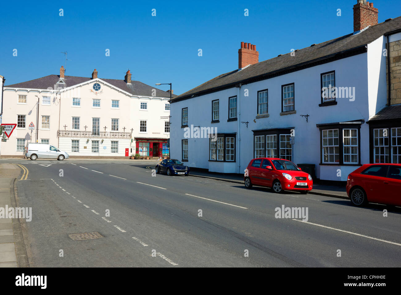 Boroughbridge town centre looking towards Horsefair from Fishergate