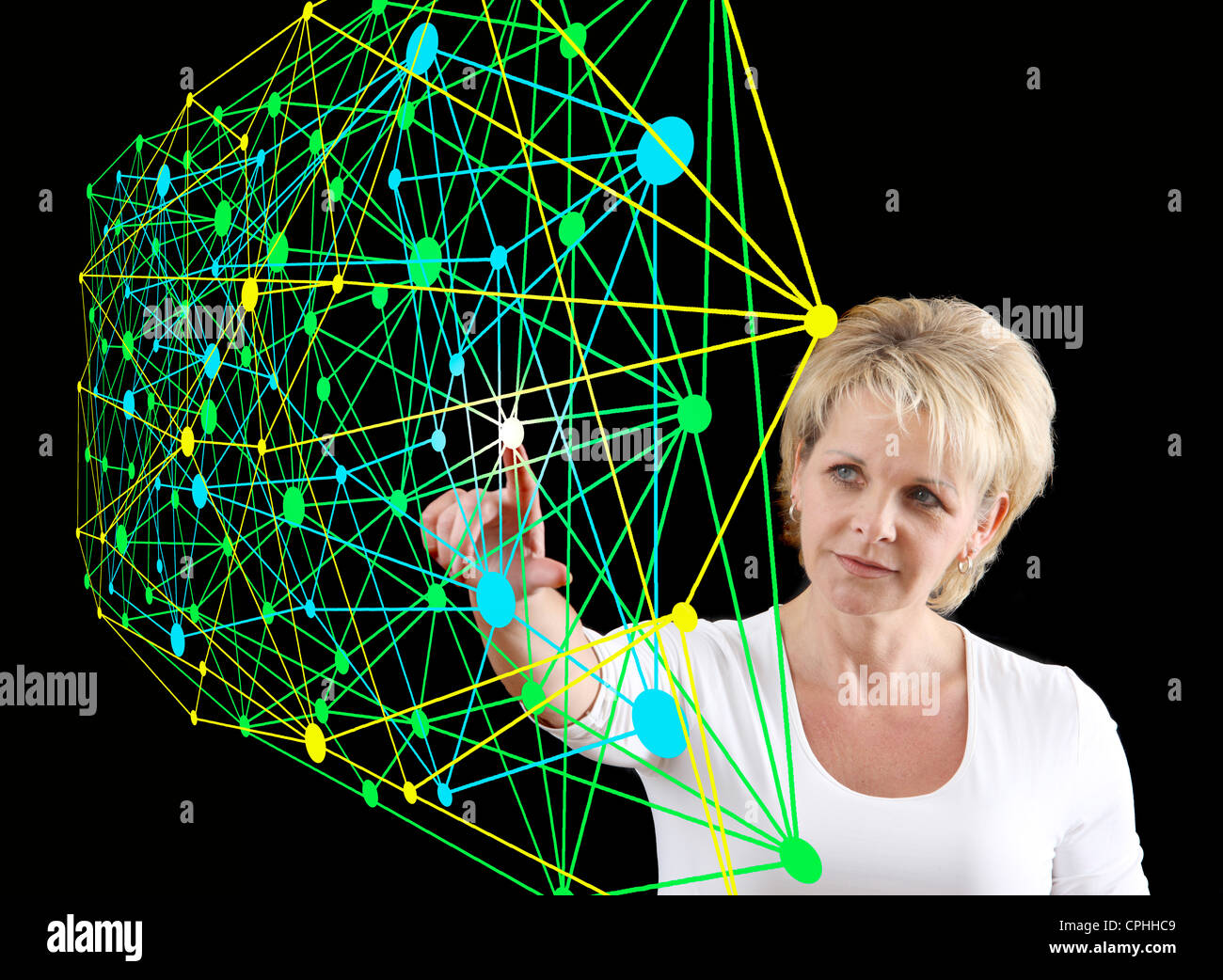 Symbolic image, networking, network, Internet networking, social media, connections, virtual space, communications. Stock Photo