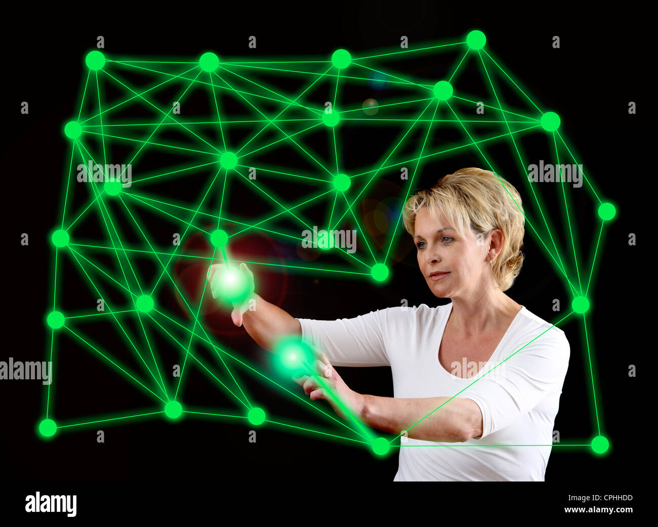 Symbolic image, networking, network, Internet networking, social media, connections, virtual space, communications. Stock Photo