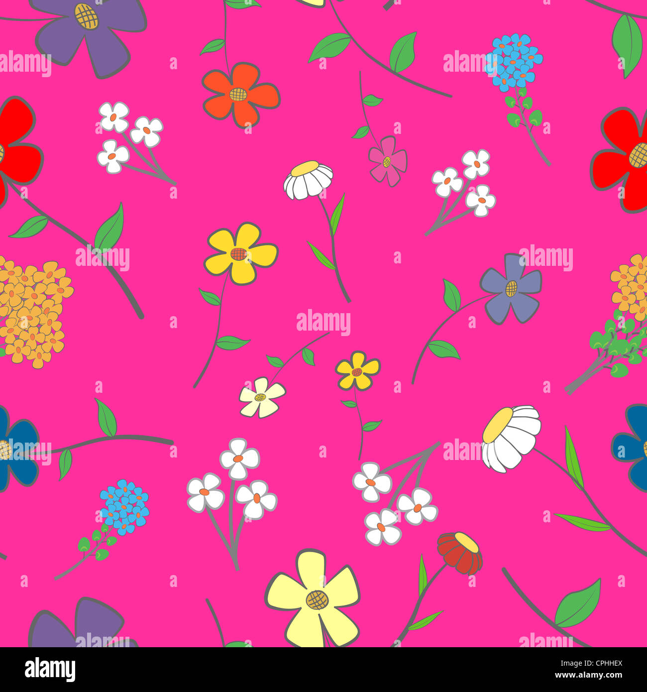 Background - floral seamless with a variety of flowers Stock Photo - Alamy