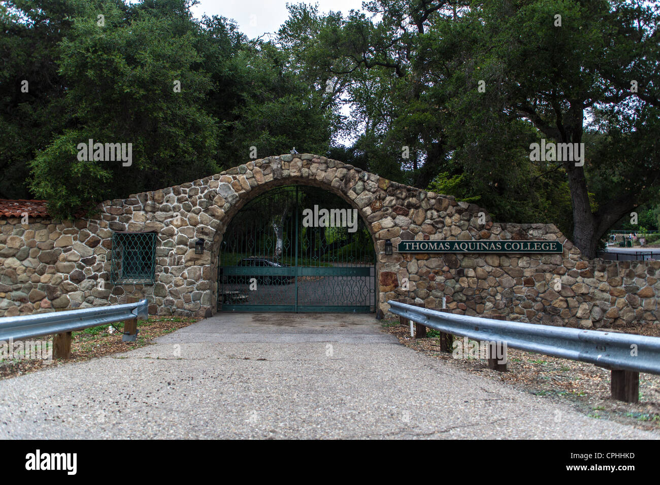 Stone Entrance at Thomas Aquinas College in the Ojai Santa Paula area