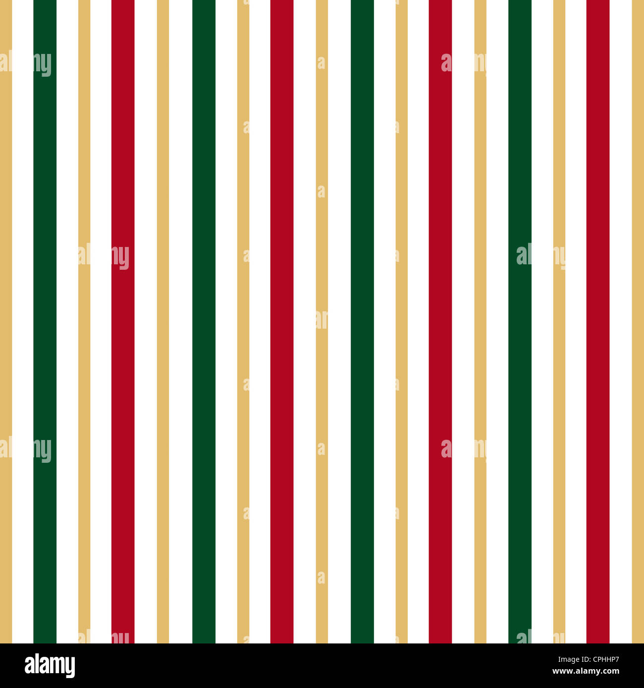 Vertical stripes pattern in red green and gold Stock Photo