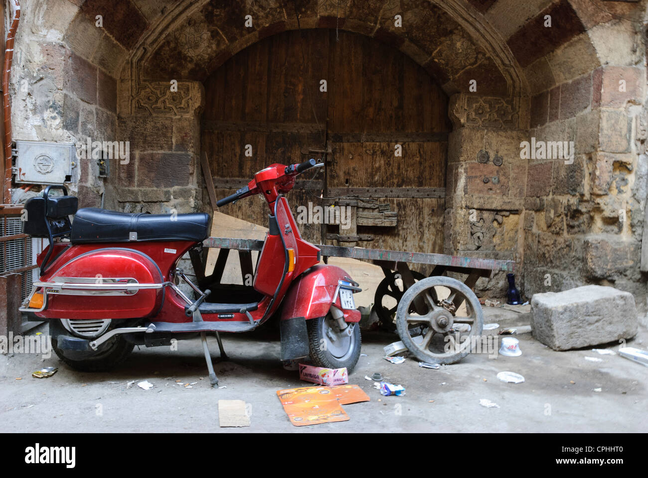 Scooter Islamic Cairo, Lower Egypt Stock Photo Alamy