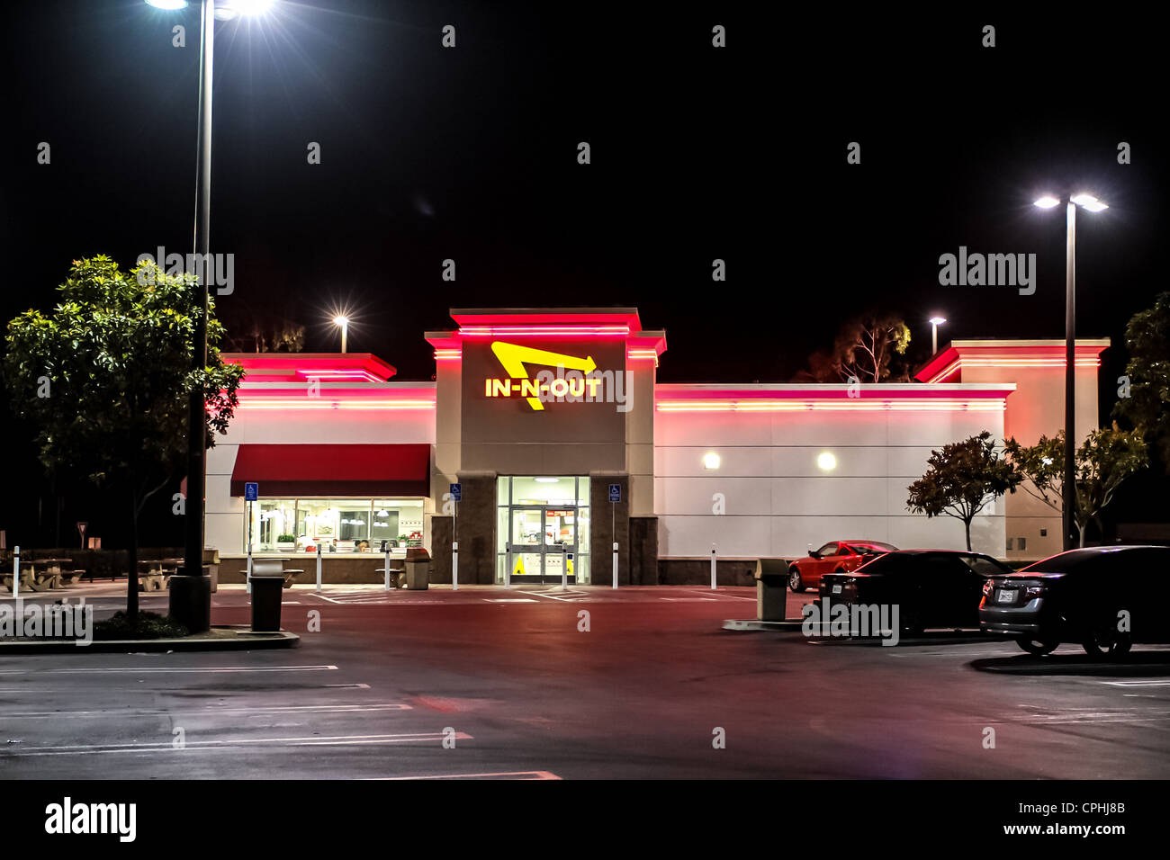 In-N-Out restaurant in Oxnard California at night Stock Photo