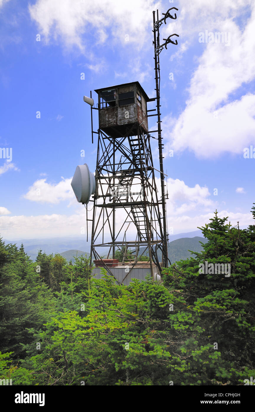 Watch tower atop Killington mountain in central Vermont Stock Photo